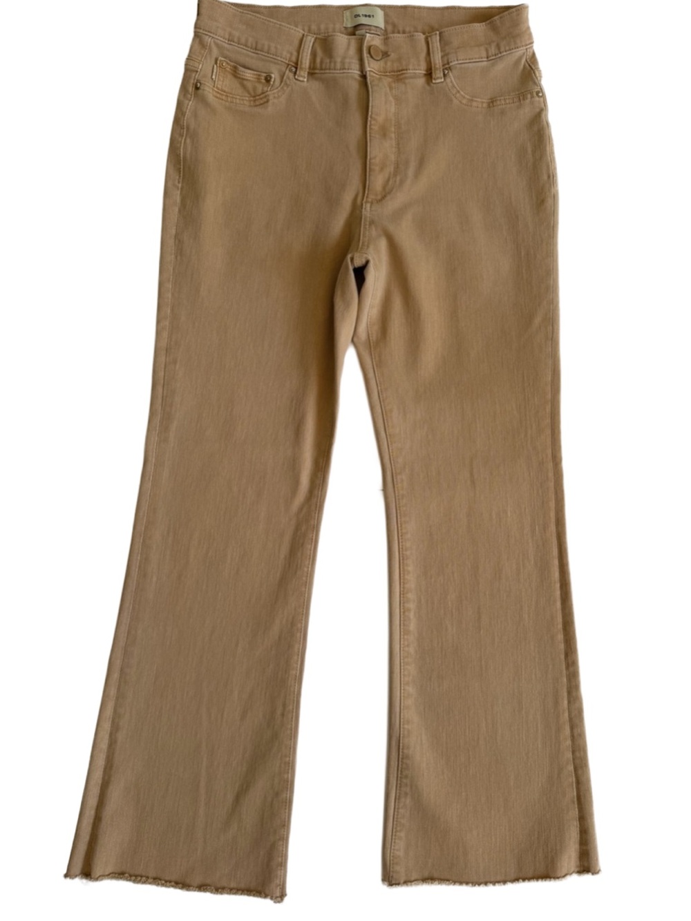 DL1961 Bridget Boot Tan Bootcut Raw Hem Jeans Size 30